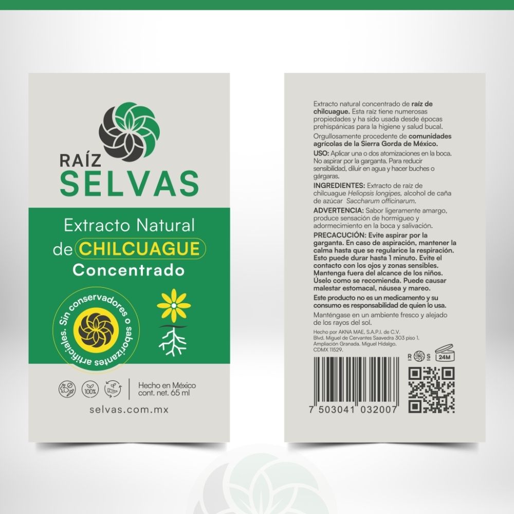 Extracto Natural de Chilcuague Concentrado 65 ml - Vista 2 - Raíz Selvas